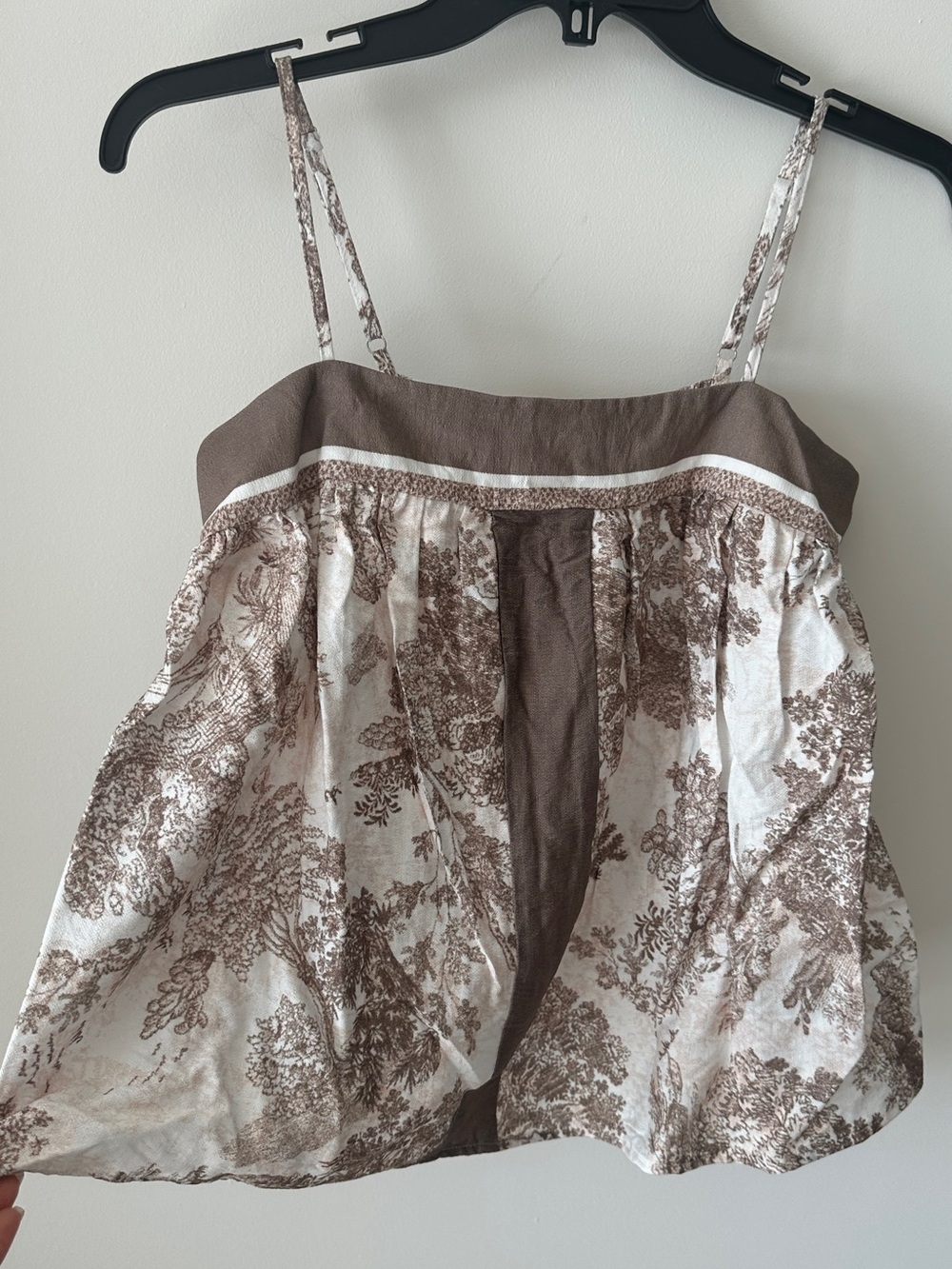 HYFVE Brown and White Floral Print Spaghetti Strap Tank